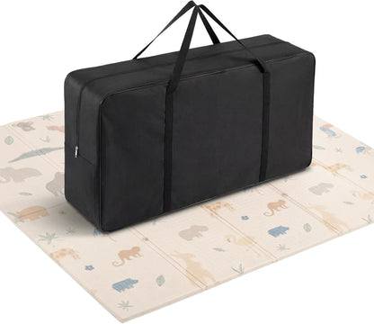 Extra Large Storage Bag for Play Mat 29.5 x 15.75 Inch Foldable Play Mat Stroage Bag 600d Waterproof Oxford Portable Handbag, Compatible with Baby Crawling/playing Pad for Travel and Home Storage