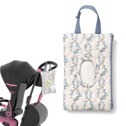 Quilted Diaper Wipe Pouch Hanging Floral Wet Wipes Bag