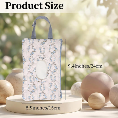 Quilted Diaper Wipe Pouch Hanging Floral Wet Wipes Bag