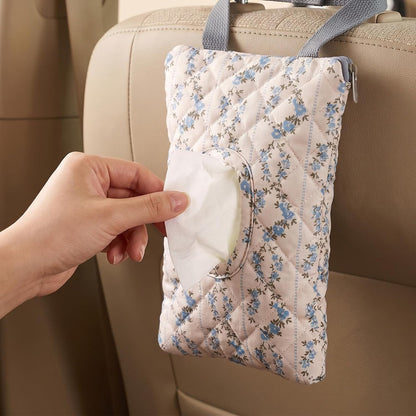 Quilted Diaper Wipe Pouch Hanging Floral Wet Wipes Bag