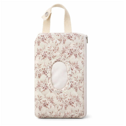 Quilted Diaper Wipe Pouch Hanging Floral Wet Wipes Bag