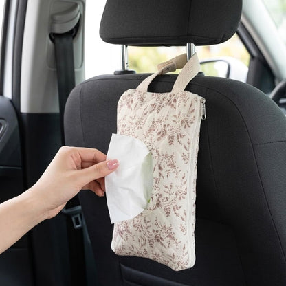 Quilted Diaper Wipe Pouch Hanging Floral Wet Wipes Bag