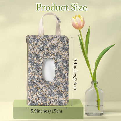 Quilted Diaper Wipe Pouch Hanging Floral Wet Wipes Bag