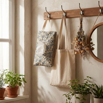Quilted Diaper Wipe Pouch Hanging Floral Wet Wipes Bag