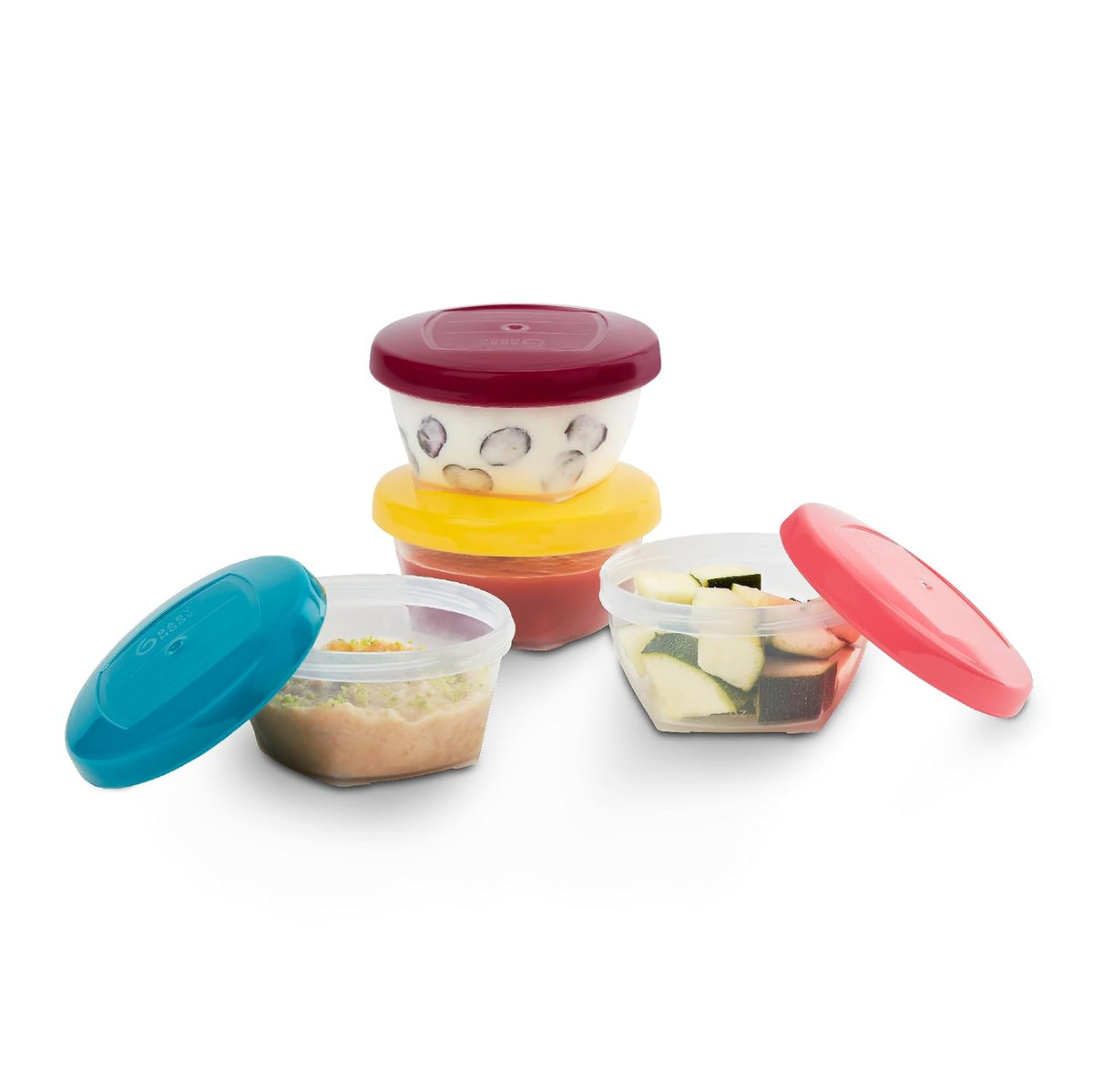 Baby Food Jars, Set of 6 (6oz Each) Storage Containers, BPA-Free Leakproof Silicone Lids, Microwave, Freezer & Dishwasher Safe, Perfect Meals & Snacks, Baby Registry Essential