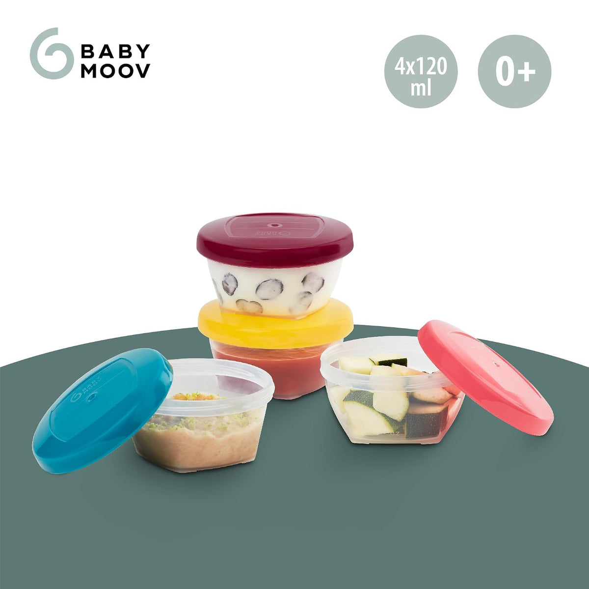 Baby Food Jars, Set of 6 (6oz Each) Storage Containers, BPA-Free Leakproof Silicone Lids, Microwave, Freezer & Dishwasher Safe, Perfect Meals & Snacks, Baby Registry Essential