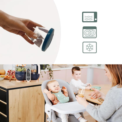 Baby Food Jars, Set of 6 (6oz Each) Storage Containers, BPA-Free Leakproof Silicone Lids, Microwave, Freezer & Dishwasher Safe, Perfect Meals & Snacks, Baby Registry Essential
