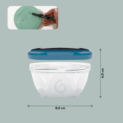 Baby Food Jars, Set of 6 (6oz Each) Storage Containers, BPA-Free Leakproof Silicone Lids, Microwave, Freezer & Dishwasher Safe, Perfect Meals & Snacks, Baby Registry Essential