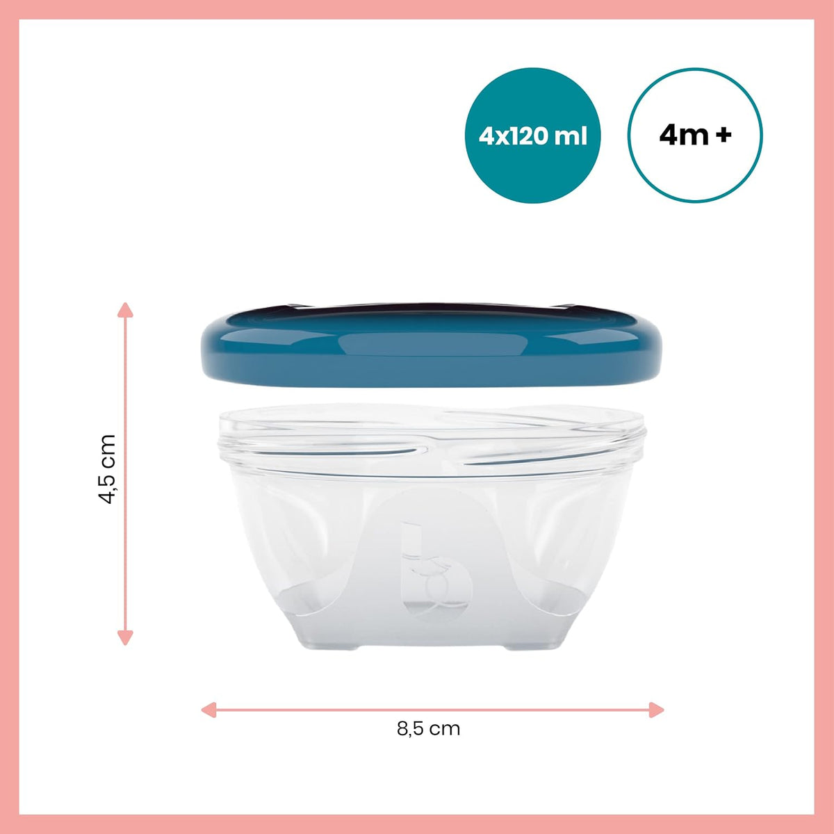 Baby Food Jars, Set of 6 (6oz Each) Storage Containers, BPA-Free Leakproof Silicone Lids, Microwave, Freezer & Dishwasher Safe, Perfect Meals & Snacks, Baby Registry Essential