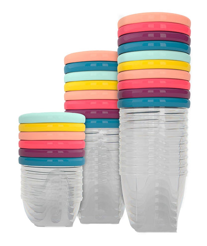 Baby Food Jars, Set of 6 (6oz Each) Storage Containers, BPA-Free Leakproof Silicone Lids, Microwave, Freezer & Dishwasher Safe, Perfect Meals & Snacks, Baby Registry Essential