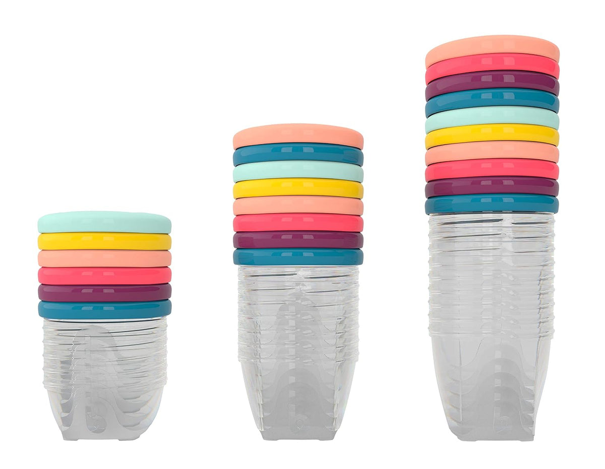 Baby Food Jars, Set of 6 (6oz Each) Storage Containers, BPA-Free Leakproof Silicone Lids, Microwave, Freezer & Dishwasher Safe, Perfect Meals & Snacks, Baby Registry Essential