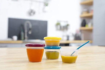 Baby Food Jars, Set of 6 (6oz Each) Storage Containers, BPA-Free Leakproof Silicone Lids, Microwave, Freezer & Dishwasher Safe, Perfect Meals & Snacks, Baby Registry Essential