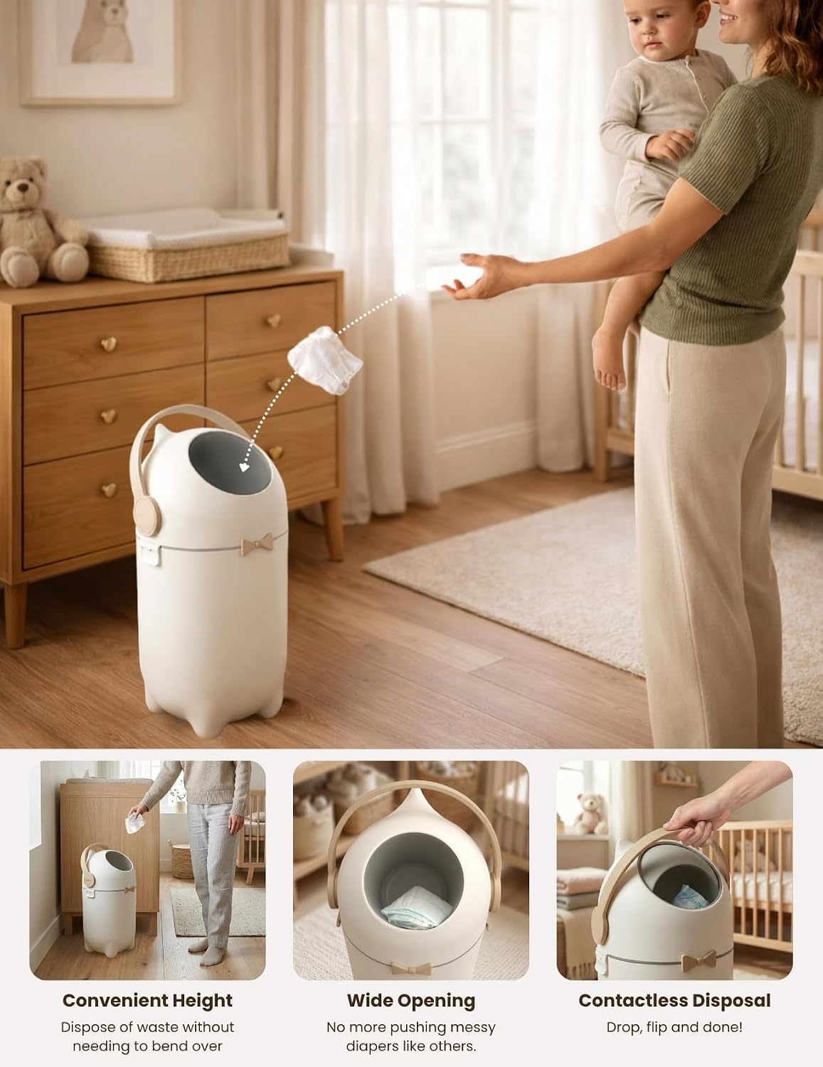 Universal Diaper Pail & Trash Can Refill Bags (90 Count) - Heavy Duty & Tear-Resistant Nursery Liners - Fits Most Systems & Small Bins - 3 Pack - Stop Expensive Refills - Odor-Lock Strength