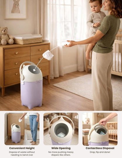 Universal Diaper Pail & Trash Can Refill Bags (90 Count) - Heavy Duty & Tear-Resistant Nursery Liners - Fits Most Systems & Small Bins - 3 Pack - Stop Expensive Refills - Odor-Lock Strength