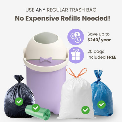 Universal Diaper Pail & Trash Can Refill Bags (90 Count) - Heavy Duty & Tear-Resistant Nursery Liners - Fits Most Systems & Small Bins - 3 Pack - Stop Expensive Refills - Odor-Lock Strength