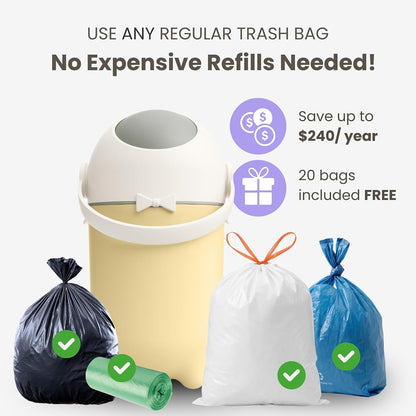 Universal Diaper Pail & Trash Can Refill Bags (90 Count) - Heavy Duty & Tear-Resistant Nursery Liners - Fits Most Systems & Small Bins - 3 Pack - Stop Expensive Refills - Odor-Lock Strength