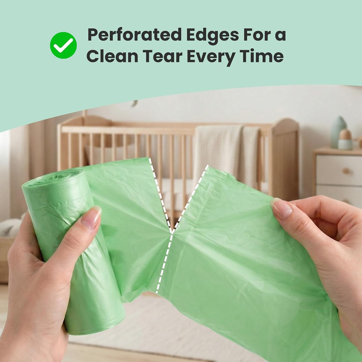 Universal Diaper Pail & Trash Can Refill Bags (90 Count) - Heavy Duty & Tear-Resistant Nursery Liners - Fits Most Systems & Small Bins - 3 Pack - Stop Expensive Refills - Odor-Lock Strength