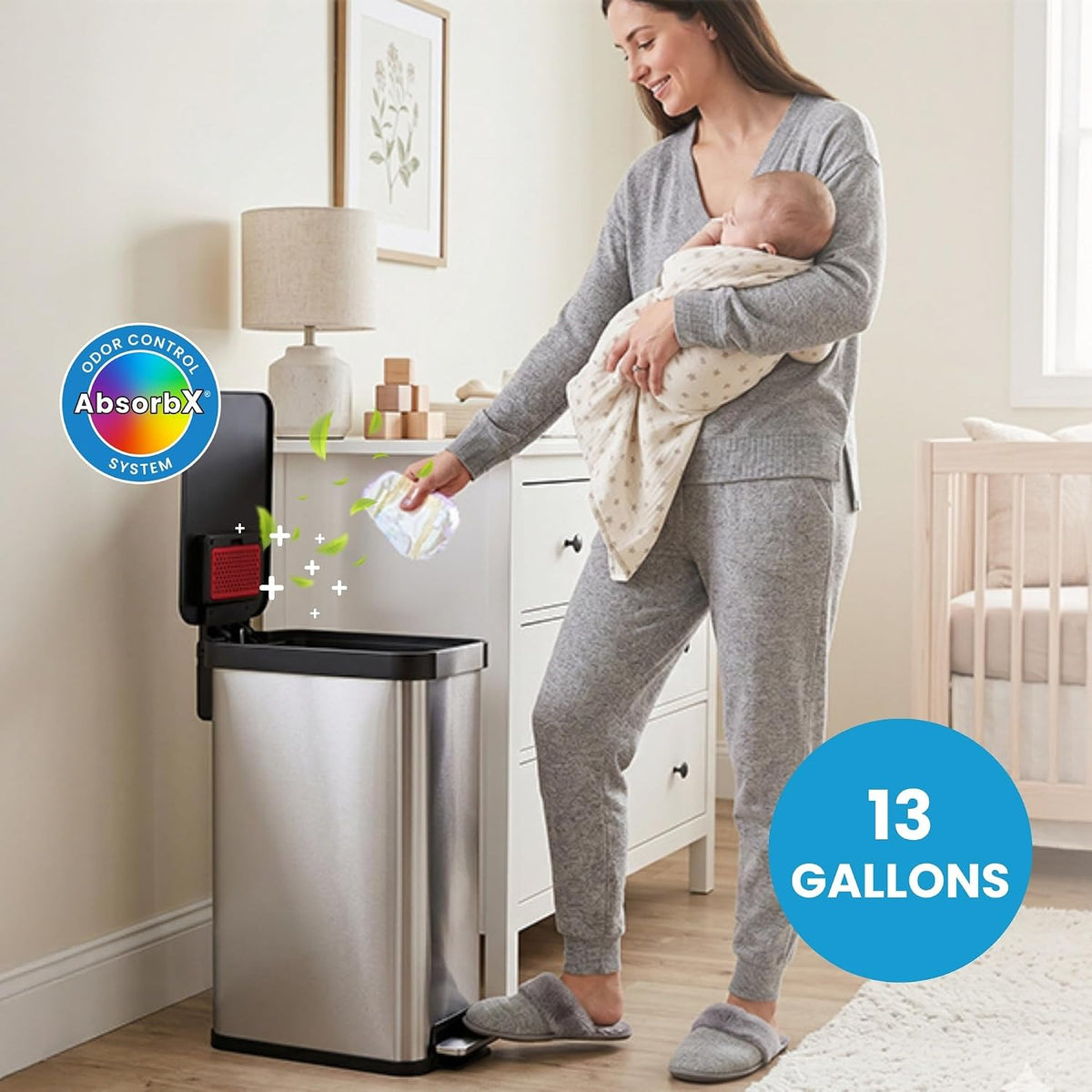 Universal Diaper Pail & Trash Can Refill Bags (90 Count) - Heavy Duty & Tear-Resistant Nursery Liners - Fits Most Systems & Small Bins - 3 Pack - Stop Expensive Refills - Odor-Lock Strength