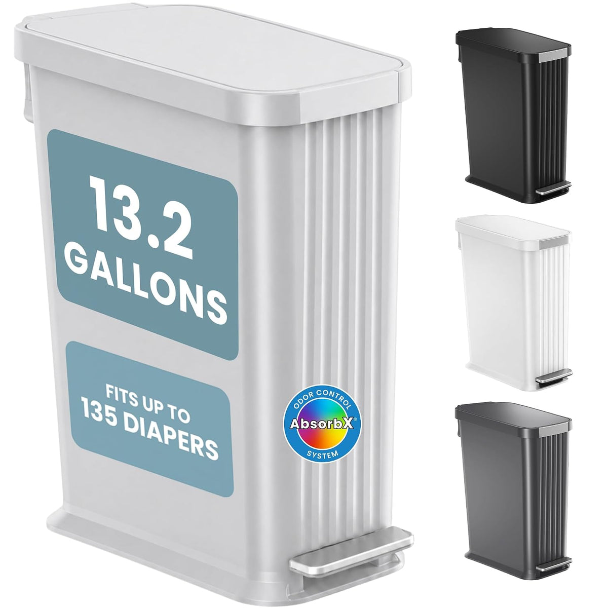 Universal Diaper Pail & Trash Can Refill Bags (90 Count) - Heavy Duty & Tear-Resistant Nursery Liners - Fits Most Systems & Small Bins - 3 Pack - Stop Expensive Refills - Odor-Lock Strength