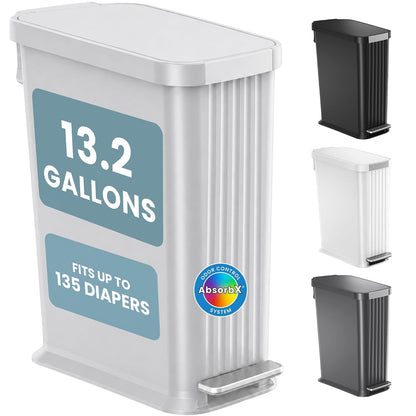 Universal Diaper Pail & Trash Can Refill Bags (90 Count) - Heavy Duty & Tear-Resistant Nursery Liners - Fits Most Systems & Small Bins - 3 Pack - Stop Expensive Refills - Odor-Lock Strength