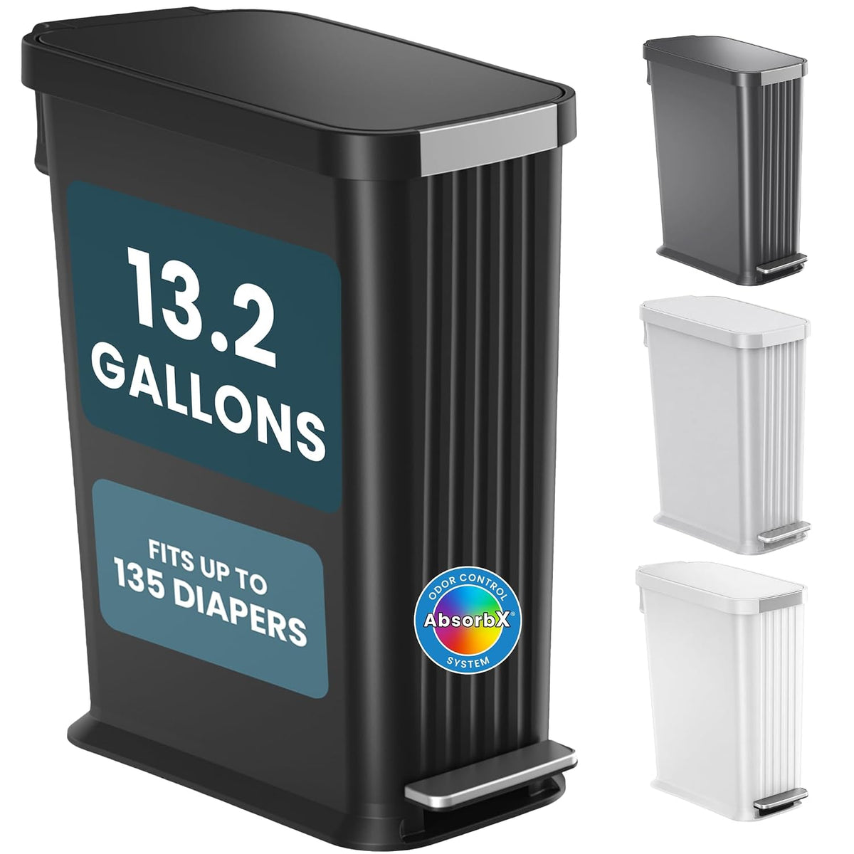 Universal Diaper Pail & Trash Can Refill Bags (90 Count) - Heavy Duty & Tear-Resistant Nursery Liners - Fits Most Systems & Small Bins - 3 Pack - Stop Expensive Refills - Odor-Lock Strength