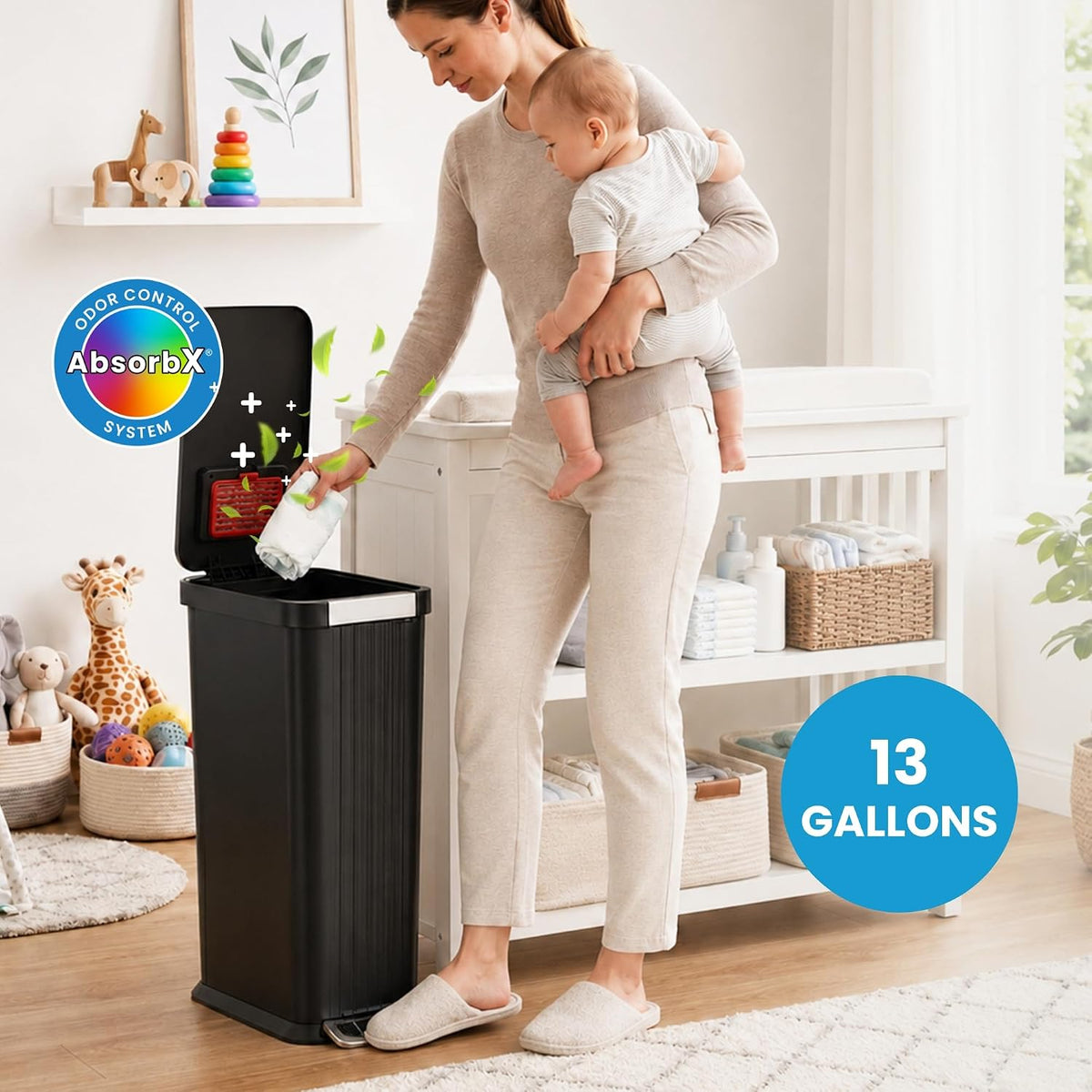 Universal Diaper Pail & Trash Can Refill Bags (90 Count) - Heavy Duty & Tear-Resistant Nursery Liners - Fits Most Systems & Small Bins - 3 Pack - Stop Expensive Refills - Odor-Lock Strength