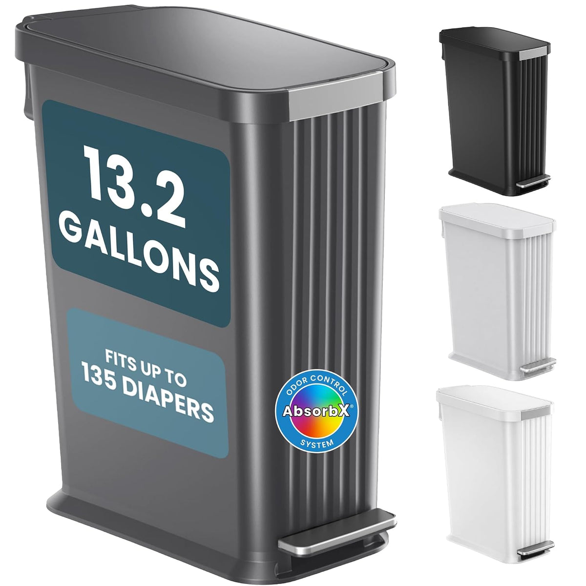 Universal Diaper Pail & Trash Can Refill Bags (90 Count) - Heavy Duty & Tear-Resistant Nursery Liners - Fits Most Systems & Small Bins - 3 Pack - Stop Expensive Refills - Odor-Lock Strength