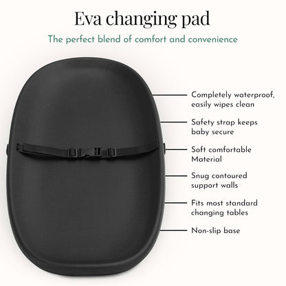 Eva Changing Pad, Waterproof EVA Foam, Safety Strap, White