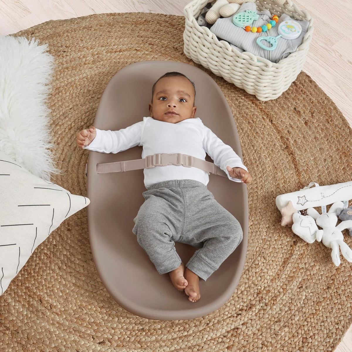 Eva Changing Pad, Waterproof EVA Foam, Safety Strap, White