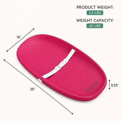 Eva Changing Pad, Waterproof EVA Foam, Safety Strap, White