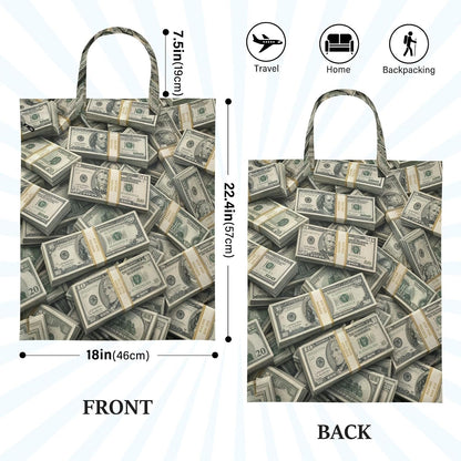 Cash Money Waterproof Travel Laundry Bag Reusable 2pk