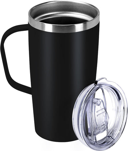 19oz Insulated Coffee Mug with Handle, Double Wall Vacuum Stainless Steel Travel Coffee Tumbler, Blue