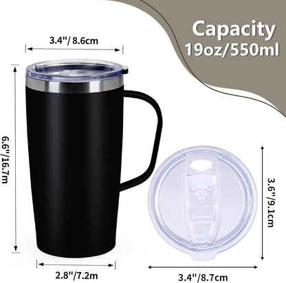 19oz Insulated Coffee Mug with Handle, Double Wall Vacuum Stainless Steel Travel Coffee Tumbler, Blue