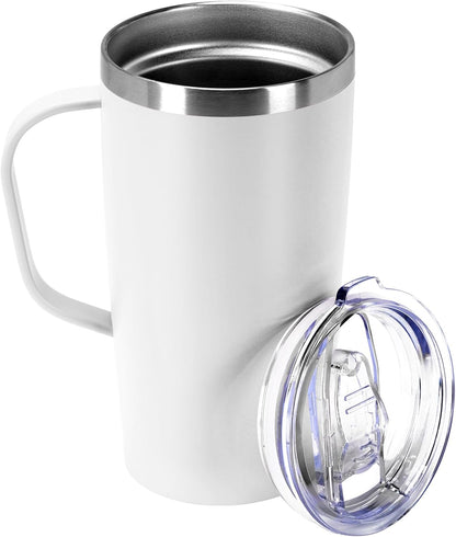 19oz Insulated Coffee Mug with Handle, Double Wall Vacuum Stainless Steel Travel Coffee Tumbler, Blue