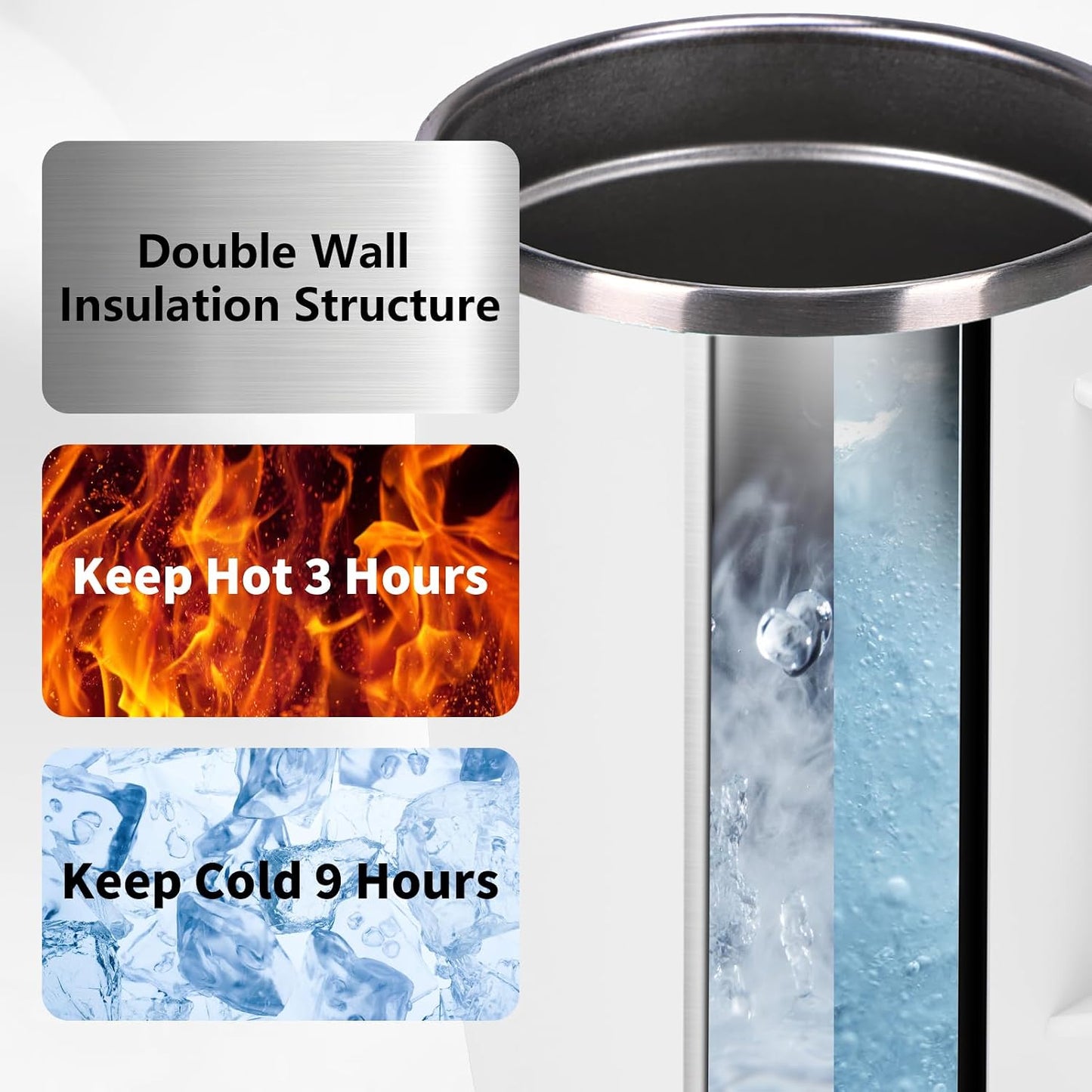 19oz Insulated Coffee Mug with Handle, Double Wall Vacuum Stainless Steel Travel Coffee Tumbler, Blue