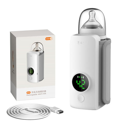 Portable Bottle Warmer for Travel,Cordless & Rechargable Milk Bottle Heating
