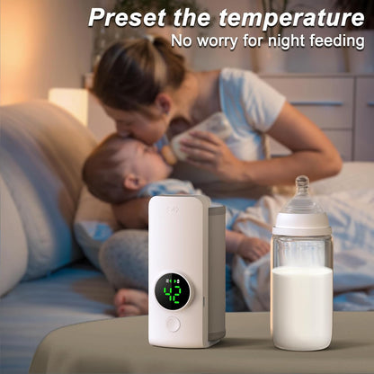 Portable Bottle Warmer for Travel,Cordless & Rechargable Milk Bottle Heating