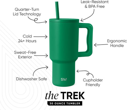 Tumbler with Handle and Straw | 40oz | 80s Mix | Trek Tumbler, Travel Mug | Insulated Water Bottle, Cupholder Friendly, Stainless Steel Cup | 80s Mix - Colors A