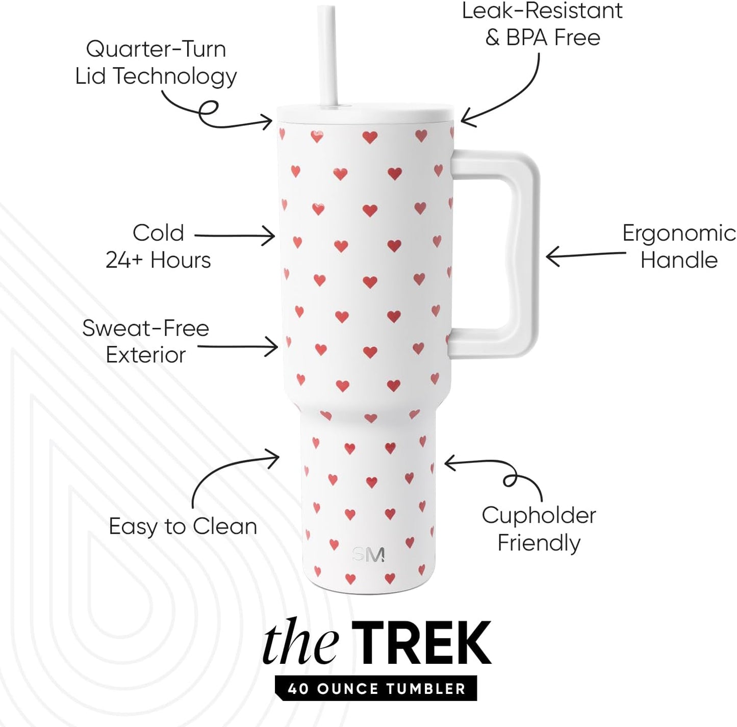 Tumbler with Handle and Straw | 40oz | 80s Mix | Trek Tumbler, Travel Mug | Insulated Water Bottle, Cupholder Friendly, Stainless Steel Cup | 80s Mix - Colors A