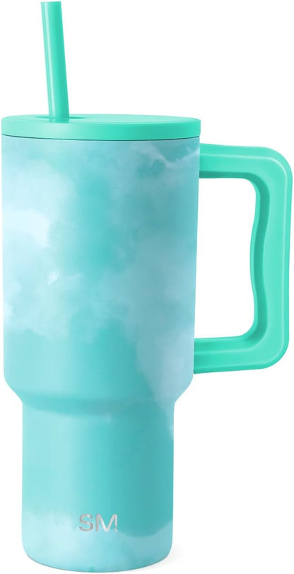 Tumbler with Handle and Straw | 40oz | 80s Mix | Trek Tumbler, Travel Mug | Insulated Water Bottle, Cupholder Friendly, Stainless Steel Cup | 80s Mix - Colors A