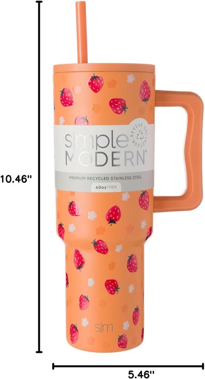 Tumbler with Handle and Straw | 40oz | 80s Mix | Trek Tumbler, Travel Mug | Insulated Water Bottle, Cupholder Friendly, Stainless Steel Cup | 80s Mix - Colors A