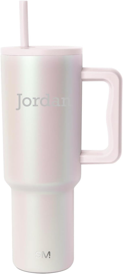 Tumbler with Handle and Straw | 40oz | 80s Mix | Trek Tumbler, Travel Mug | Insulated Water Bottle, Cupholder Friendly, Stainless Steel Cup | 80s Mix - Colors A