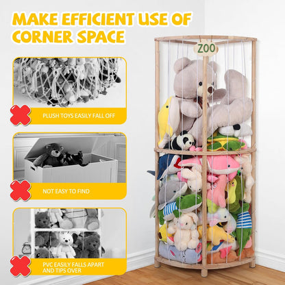Sector Design Extra-Large Wooden Stuffed Animal Zoo Storage