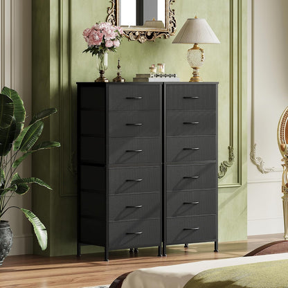 Tall Dresser for Bedroom, 7 Drawer Dresser, Black