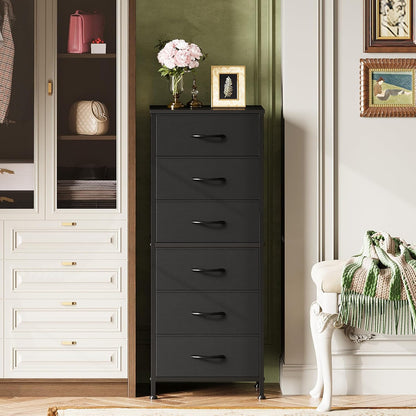 Tall Dresser for Bedroom, 7 Drawer Dresser, Black