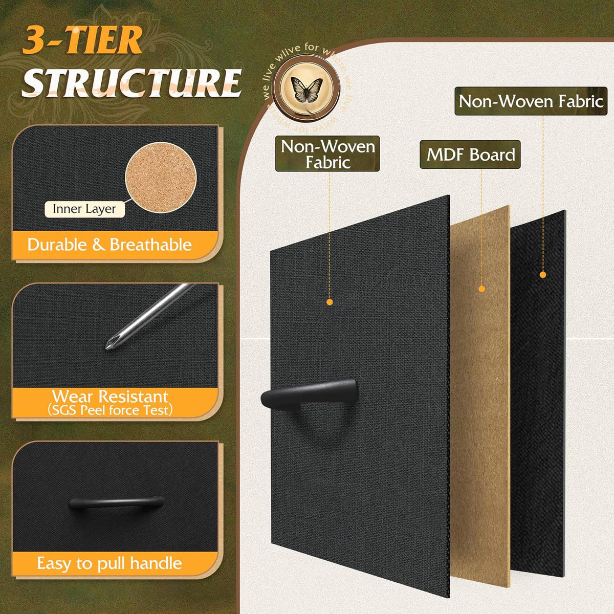 Tall Dresser for Bedroom, 7 Drawer Dresser, Black