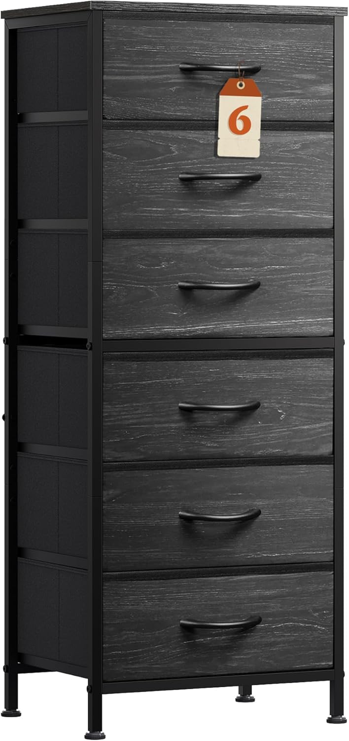 Tall Dresser for Bedroom, 7 Drawer Dresser, Black