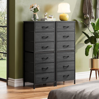Tall Dresser for Bedroom, 7 Drawer Dresser, Black