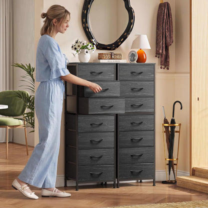 Tall Dresser for Bedroom, 7 Drawer Dresser, Black