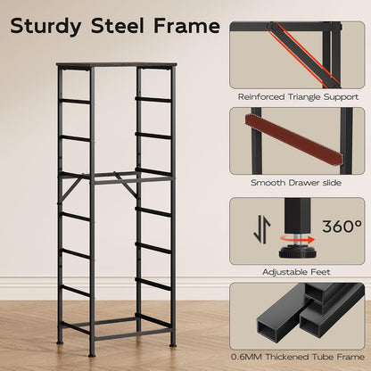Tall Dresser for Bedroom, 7 Drawer Dresser, Black